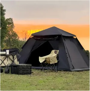 Large Family Tent for 4, Insect Protection, 5000mm Waterproof, Ventilated, Easy Setup, Lightweight Glamping Tent