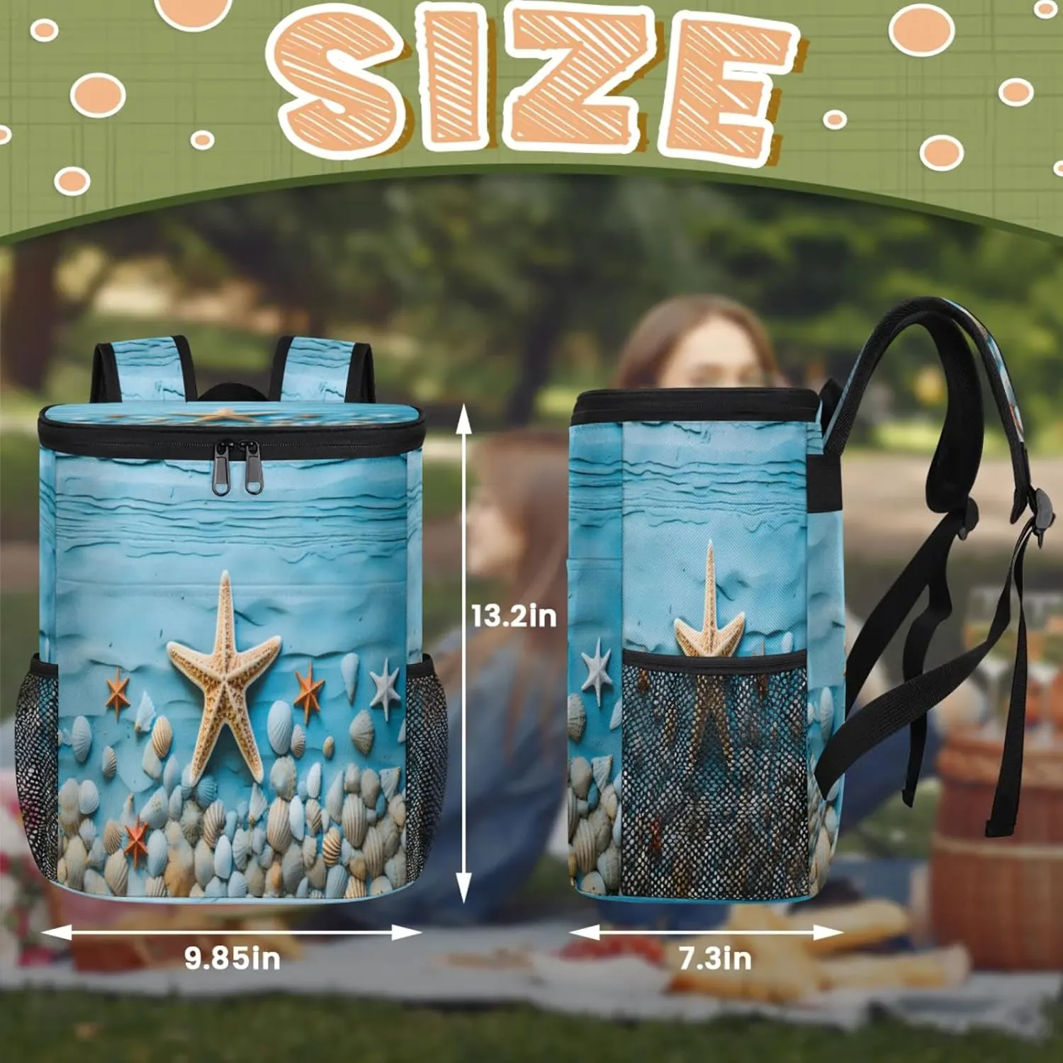 Large Insulated Cooler Backpack, Leak Proof Backpack 30 Cans, Cooler Bag for 12h Hot/Cold Retention