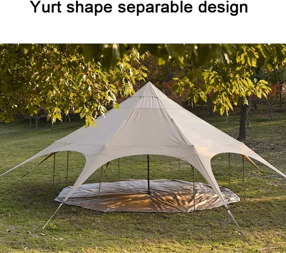 Large Space Pyramid Tipi Tent Ultralight Family Camping Tent Windproof Outdoor Teepee Tent for Adults 4 Person Double Layer Tents