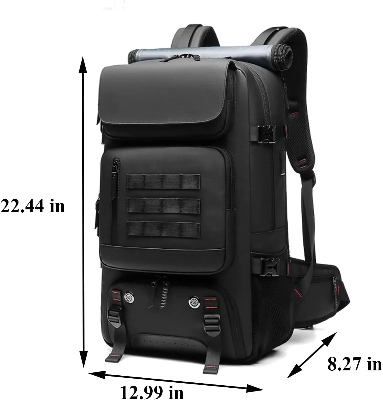 Large Travel Backpack, 50L Carry-On Backpack Water Resistant Flight Approved Weekender Bag Luggage Backpack Business Daypack for Men and Women(Black)