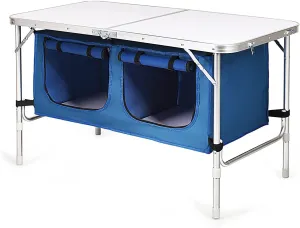 LDAILY Moccha Portable Camping Table with Storage Bag, Ultralight Aluminum Tube, Height Adjustable Table, Folding Beach Table for Camp Beach Picnic Hiking Backpacking Outdoor