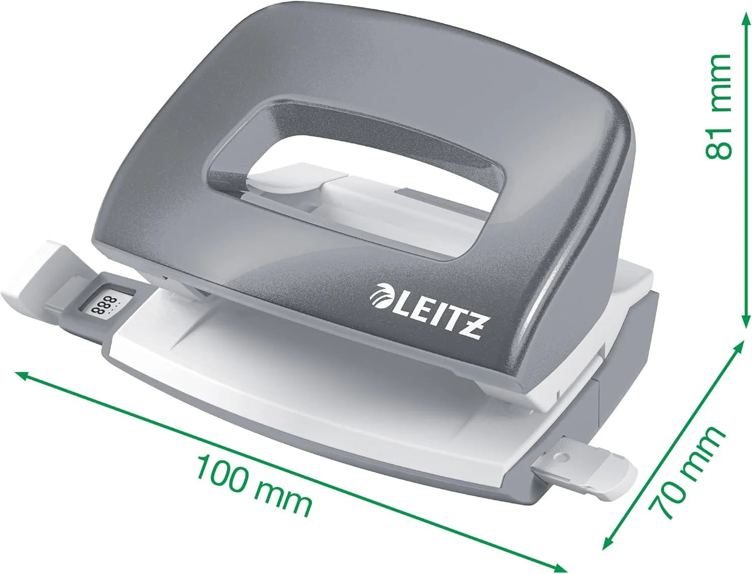 Leitz 55612054 Mini Stapler and Hole Punch Set, Staple or Punch Up to 10 Sheets, Includes P2 No. 10 Staples, Wow Range, Green