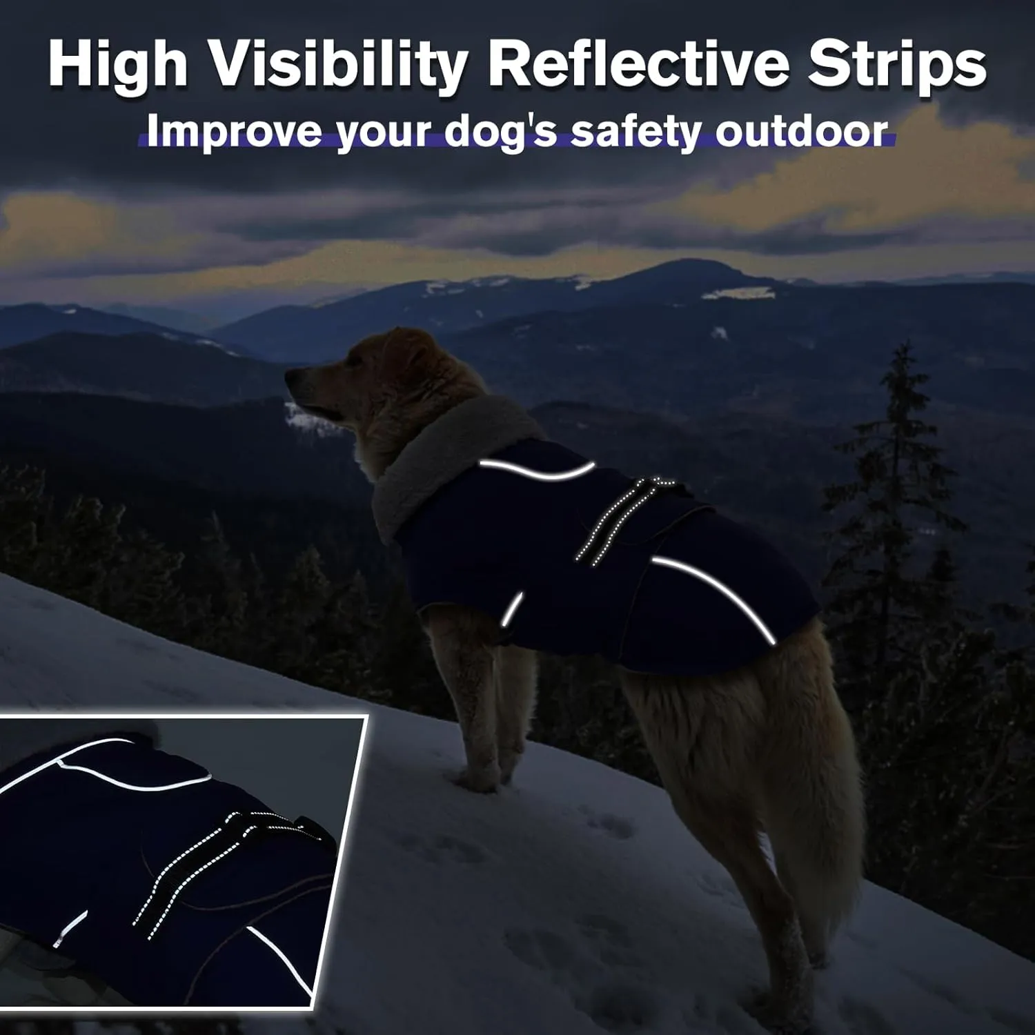 Lelepet Warm Dog Coat Reflective Fleece Vest Waterproof Dog Jacket with Adjustable Buckle Hook & Loop Windproof Cold Weather Coats for Small Medium Large Dogs, Army Green, M