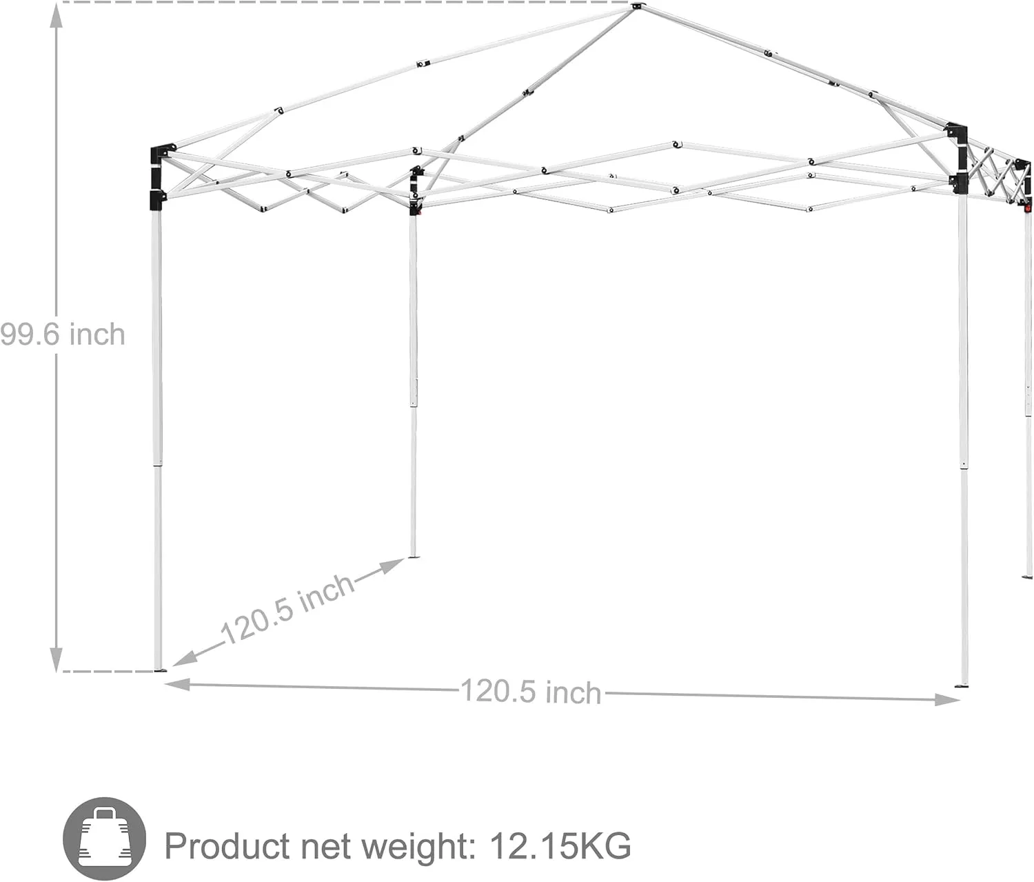 LEMY 10 x 10 FT Pop-Up Foldable Canopy Tent Pre-Assembled Adjustable Lightweight Heights Instant Waterproof Shelter with Wheeled Carry Bag (Blue)