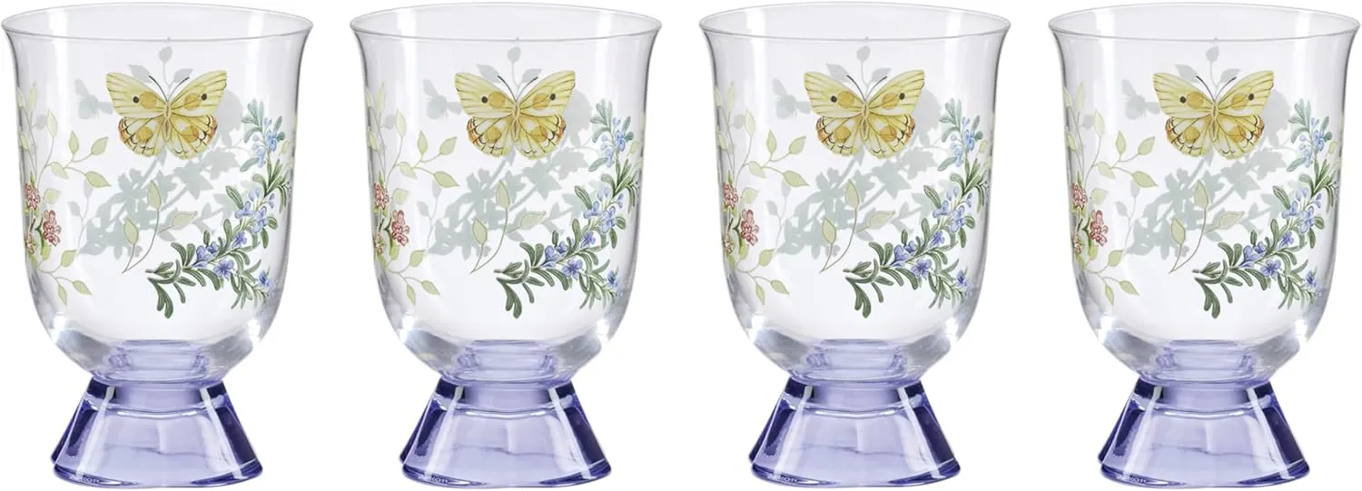 Lenox 897832 Butterfly Meadow Herbs Short Tumblers, Set Of 4