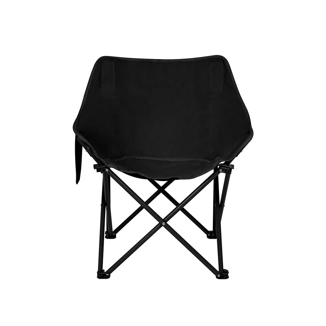 Levede Folding Camping Moon Chair Lightweight Black-VIC_Rural