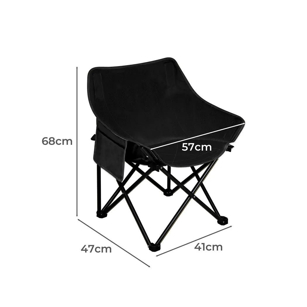Levede Folding Camping Moon Chair Lightweight Black-VIC_Rural