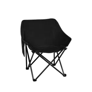 Levede Folding Camping Moon Chair Lightweight Black-VIC_Rural