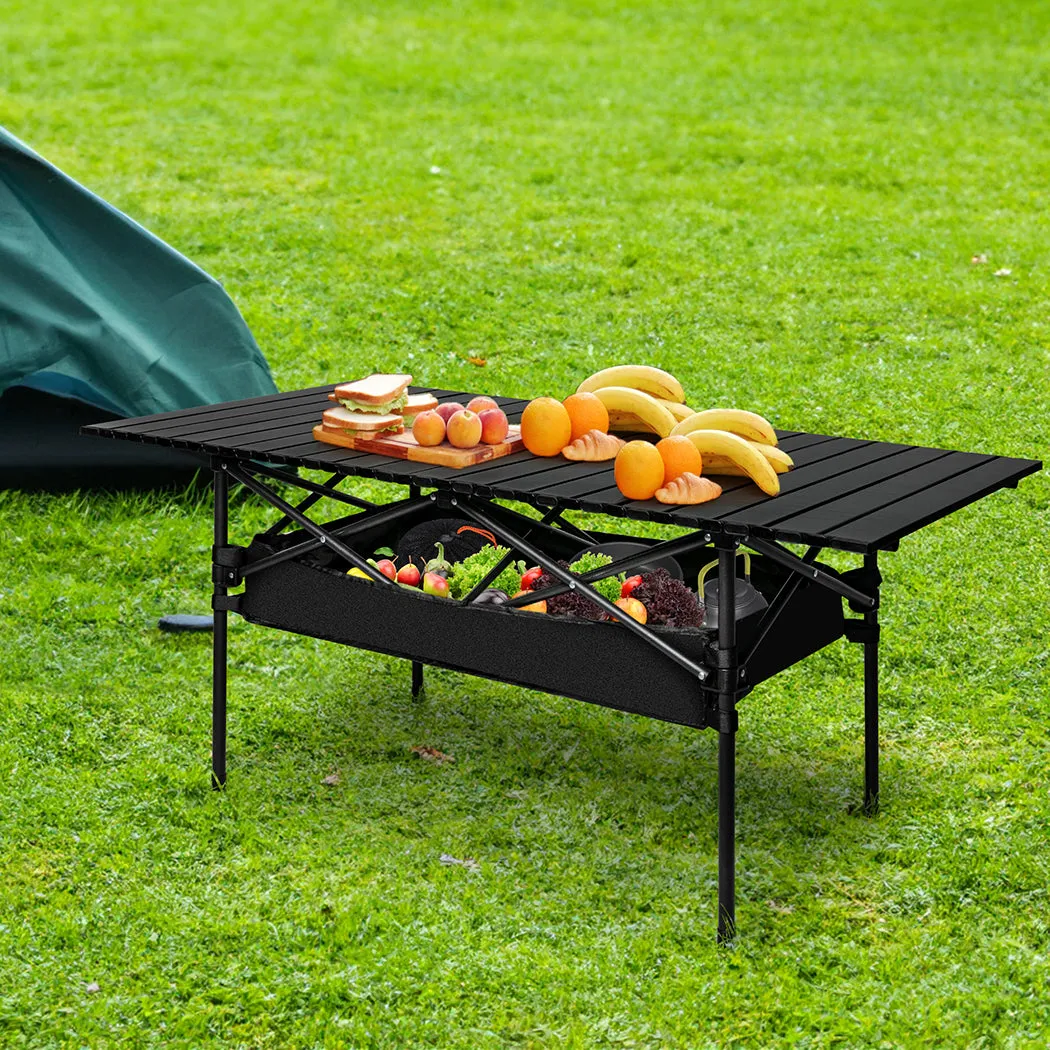Levede Folding Camping Table Portable Black