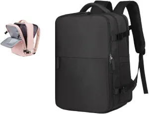 Levettevac Backpack, Levettevac Mochila, Expandable Large Capacity, with Separate Shoe Compartment (Black)