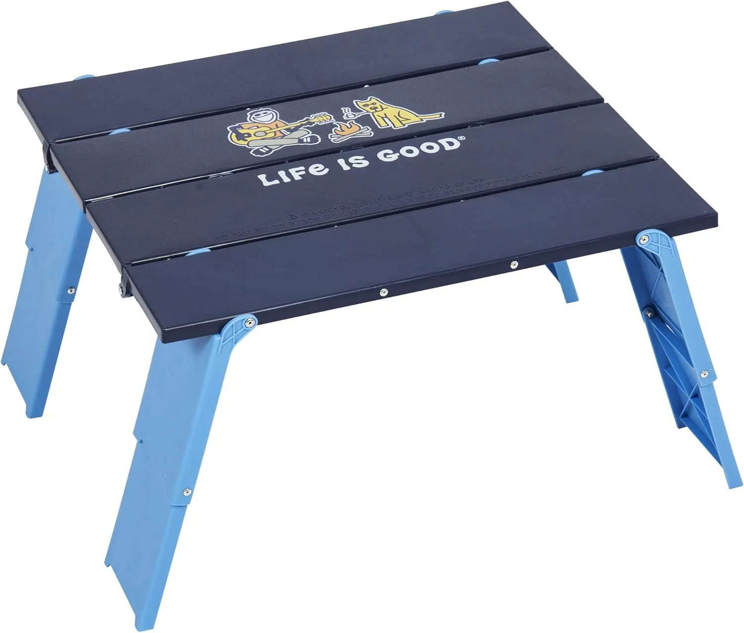 Life is Good Family Portable Outdoor Folding Table with Adjustable Height and Carry Bag for Beach, Camping, 30lb Weight Capacity, 22" x 20" x 16"