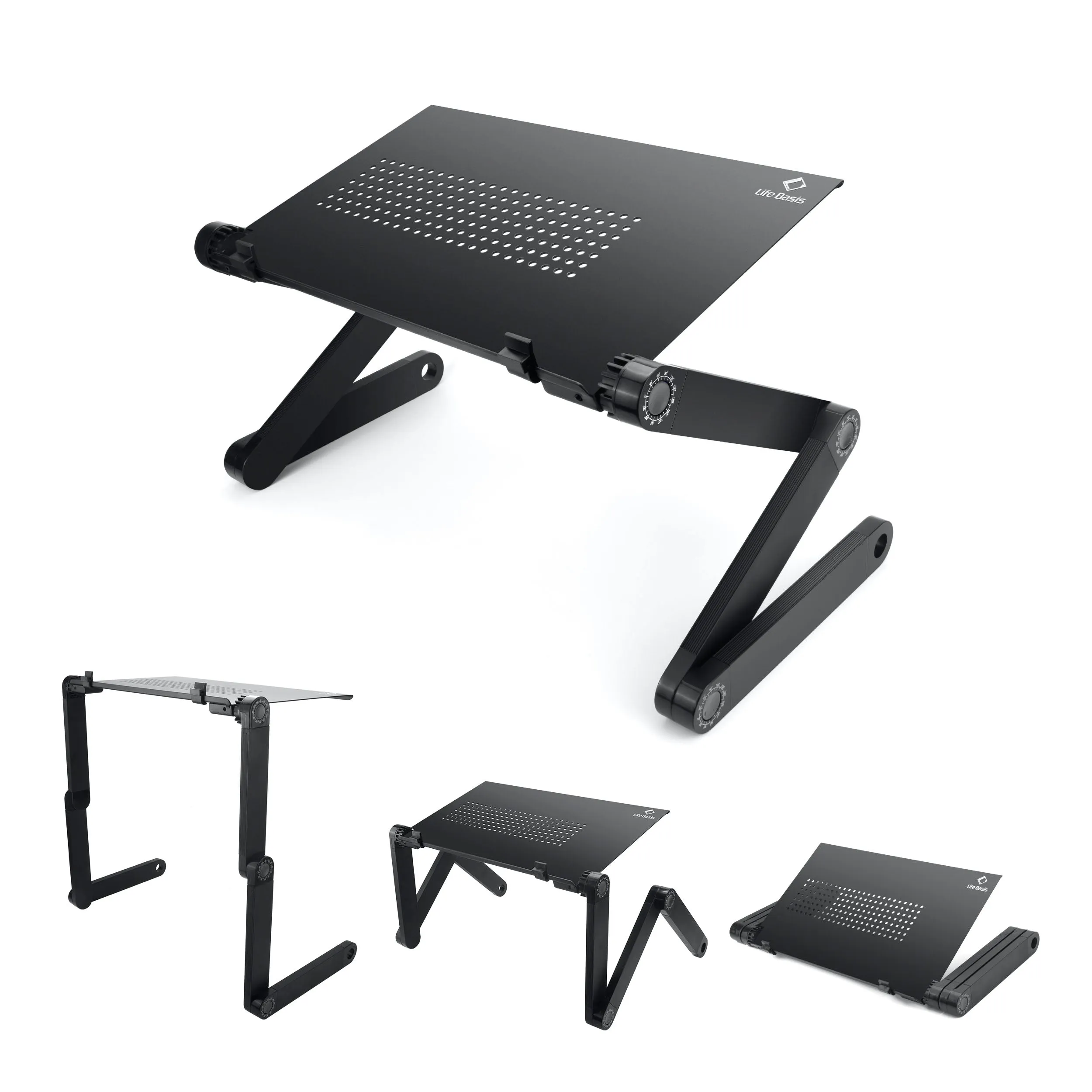 LifeBasis Portable Laptop Desk Lightweight Aluminum Folding Desk Sofa Bed Stand for Notebook MacBook