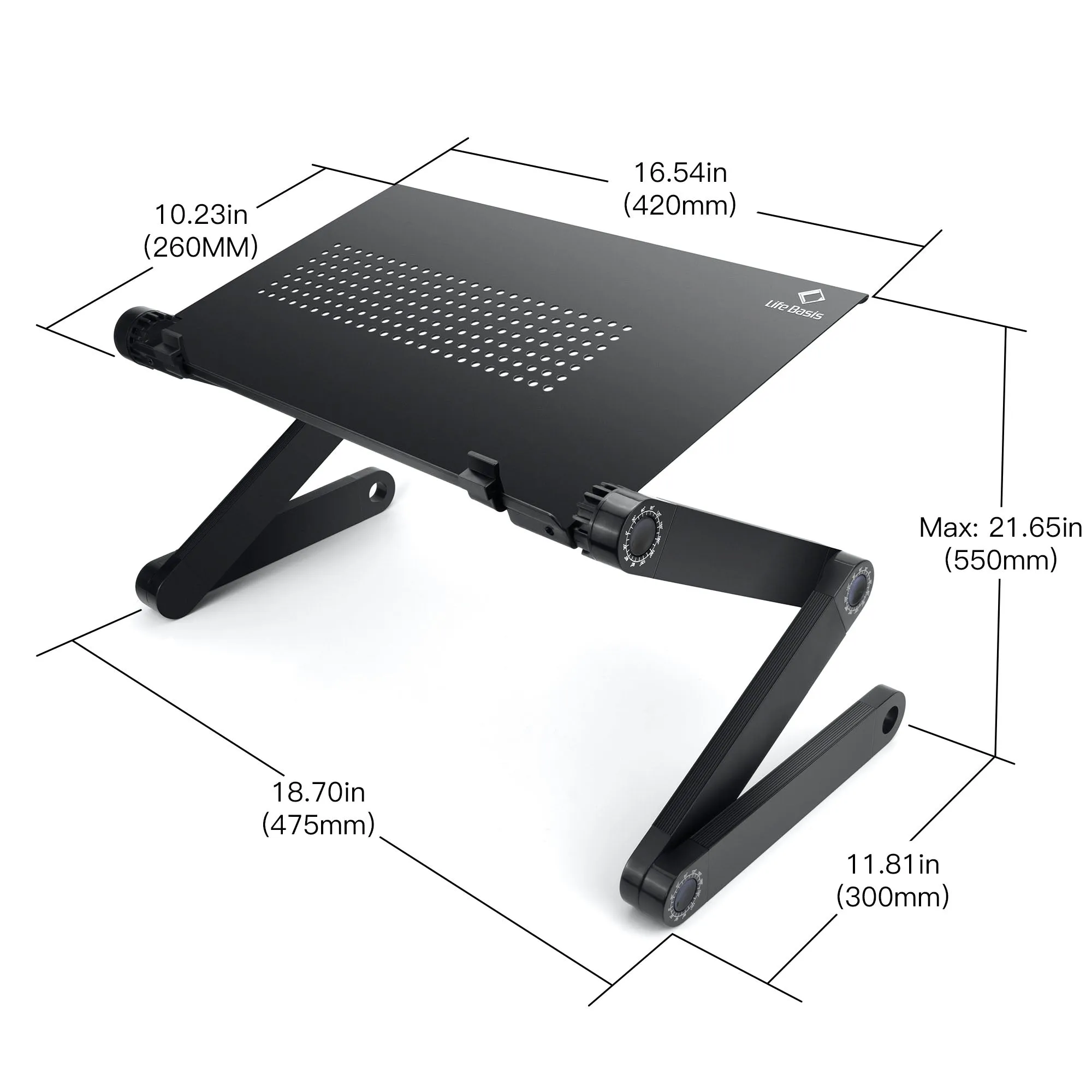 LifeBasis Portable Laptop Desk Lightweight Aluminum Folding Desk Sofa Bed Stand for Notebook MacBook