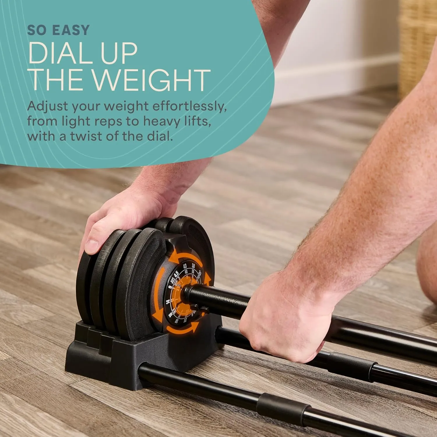 Lifepro Adjustable Dumbbells Set - 5in1-15lb 25lb 43lb weights Set & Single with Rack - Quick Adjust, Secure Grip - Compact Hand Weights for Men Women Home Gym