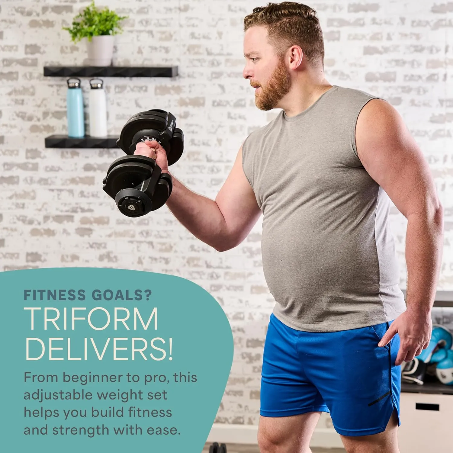 Lifepro Adjustable Dumbbells Set - 5in1-15lb 25lb 43lb weights Set & Single with Rack - Quick Adjust, Secure Grip - Compact Hand Weights for Men Women Home Gym