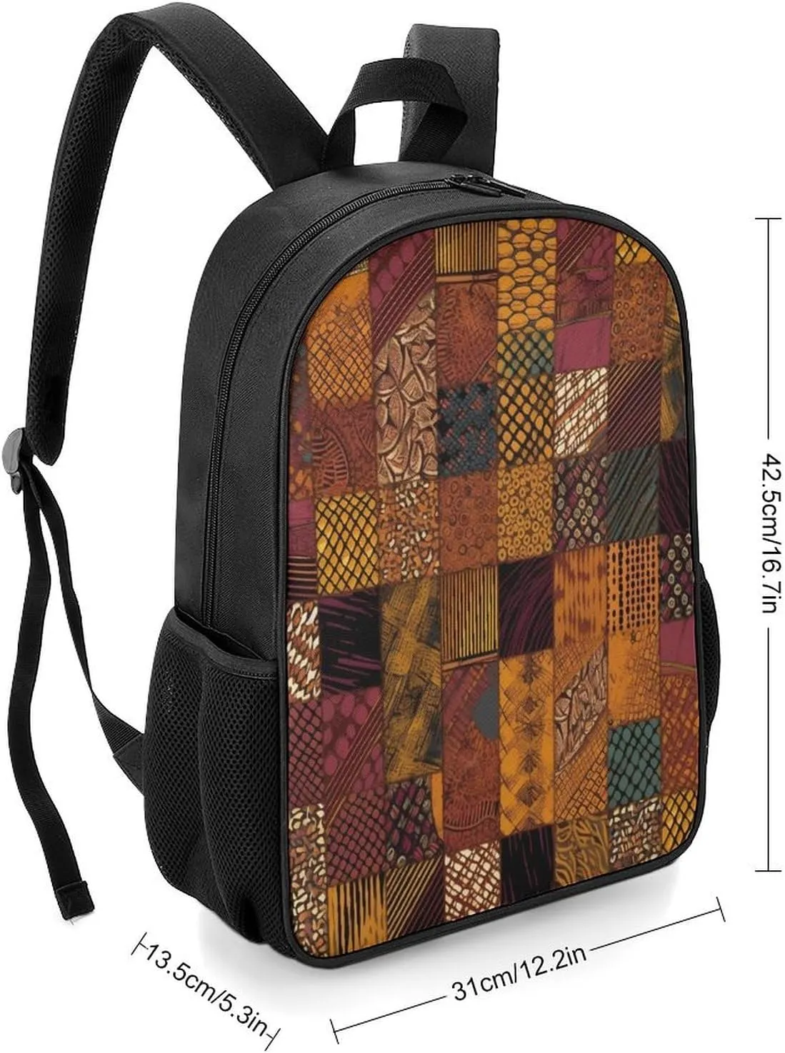 Lightweight Backpacks Cute Travel Bag Durable African Style Patchwork Printing Small Travel Backpack For Women & Men