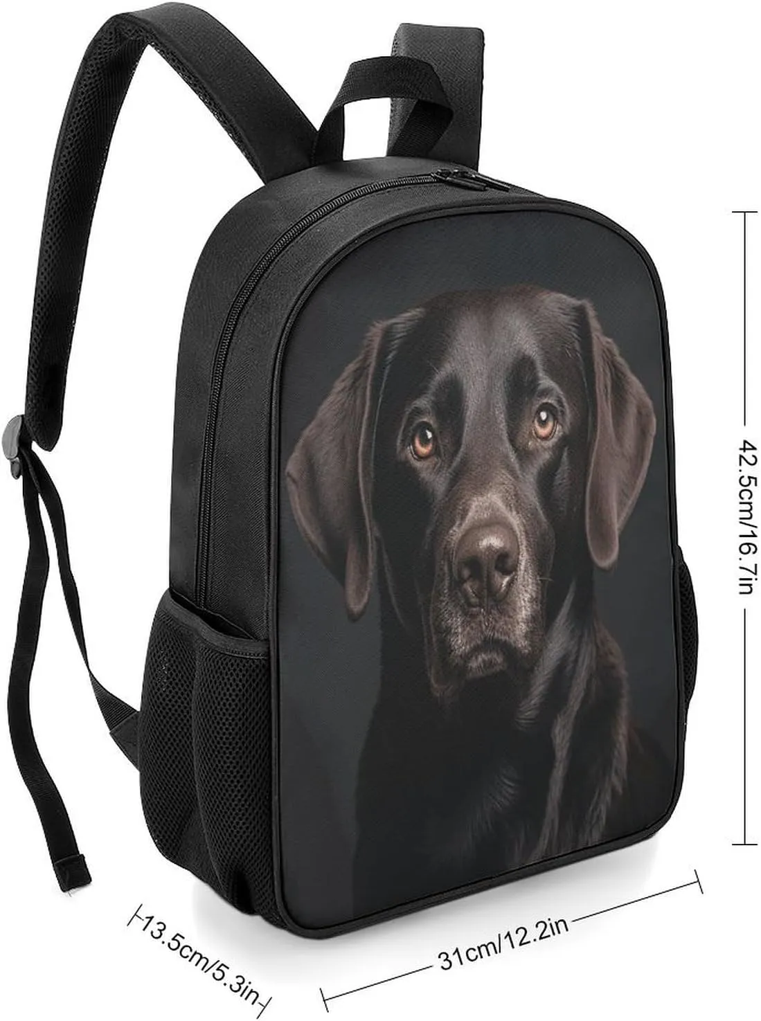 Lightweight Backpacks Cute Travel Bag Durable Black Lab Dog Printing Small Travel Backpack For Women & Men