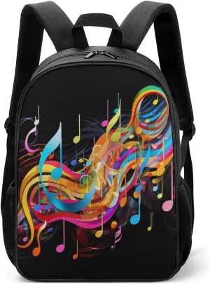 Lightweight Backpacks Cute Travel Bag Durable Colorful Musical Note Printing Small Travel Backpack For Women & Men