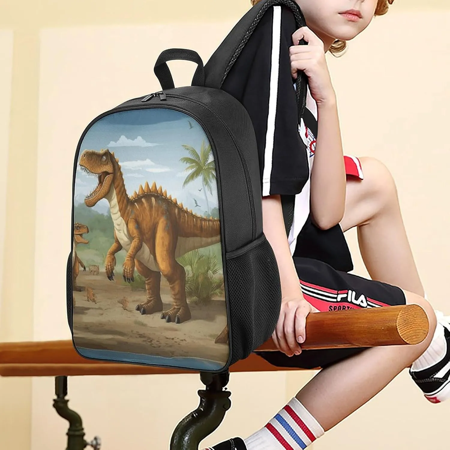 Lightweight Backpacks Cute Travel Bag Durable Period Dinosaur Printing Small Travel Backpack For Women & Men