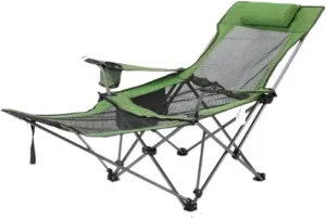 Lightweight Camping Chair Folding Recliner Chair Camping Folding Chair Beach Sun Patio Chaise Lounge Chair Pool Lawn Lounger Outdoor Hiking (Color : Green)