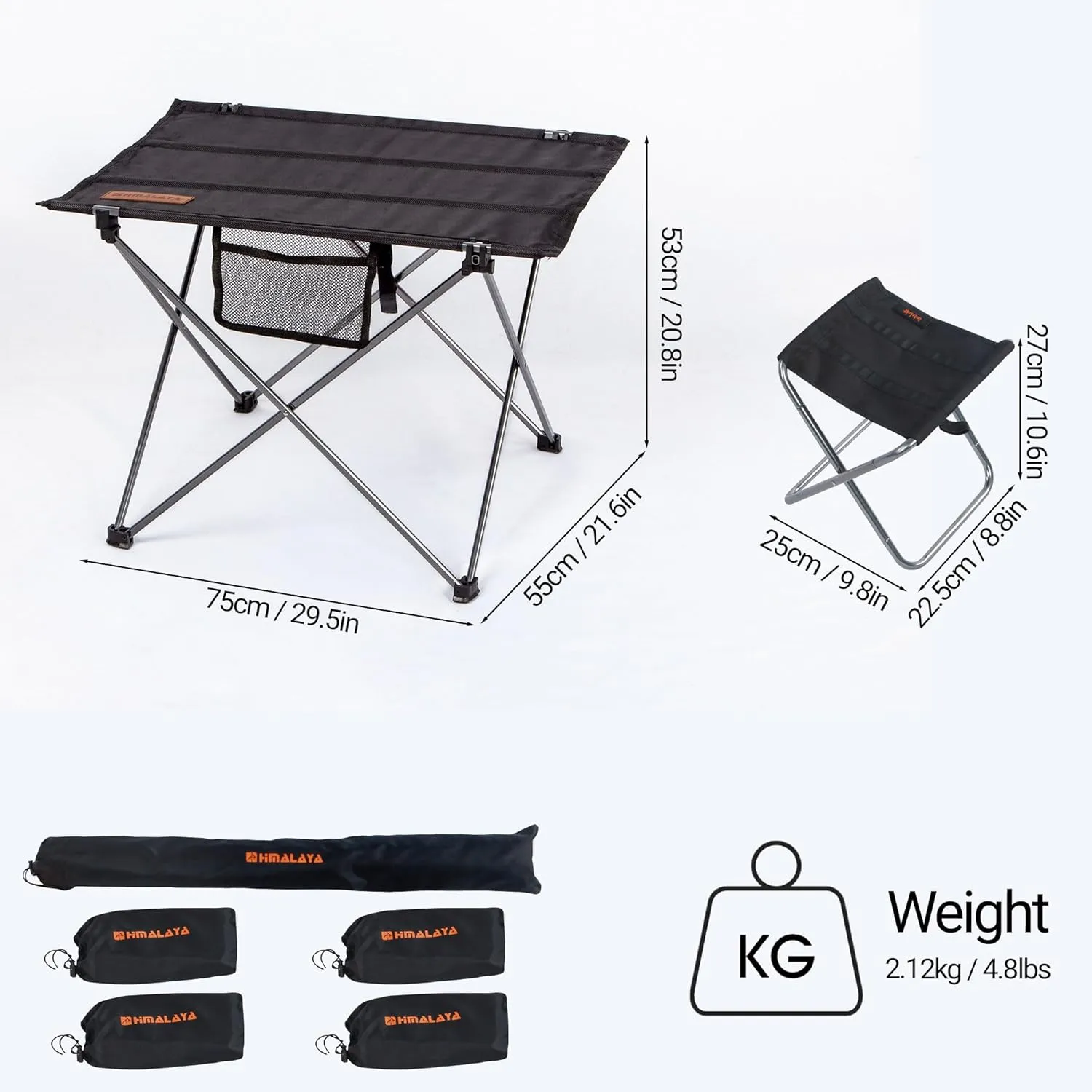 Lightweight Camping Folding Table Set, Small Durable Aluminum Frame and Seat for 3 People, Oxford Cloth Tabletop Aluminum for Outdoor Garden BBQ Beach Picnic (Large Table with 5 Chairs)