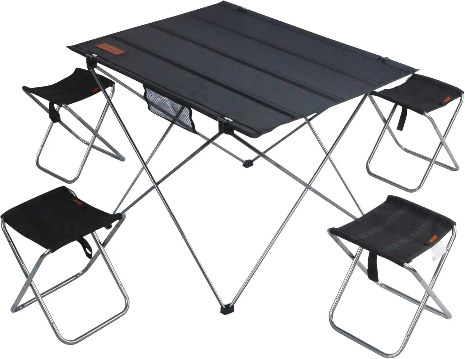 Lightweight Camping Folding Table Set, Small Durable Aluminum Frame and Seat for 3 People, Oxford Cloth Tabletop Aluminum for Outdoor Garden BBQ Beach Picnic (Large Table with 5 Chairs)