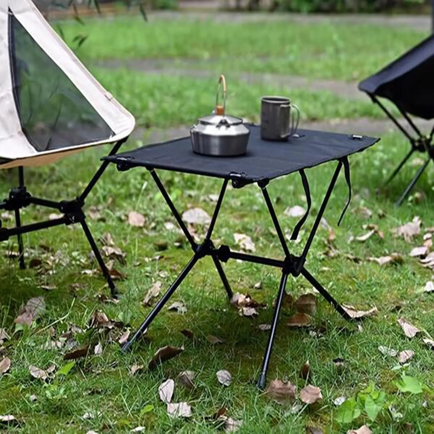 Lightweight Camping Table Cloth Roll-Up Picnic Tables Aluminum Frame Foldable Camping Table Easy to Assembly for Outdoor