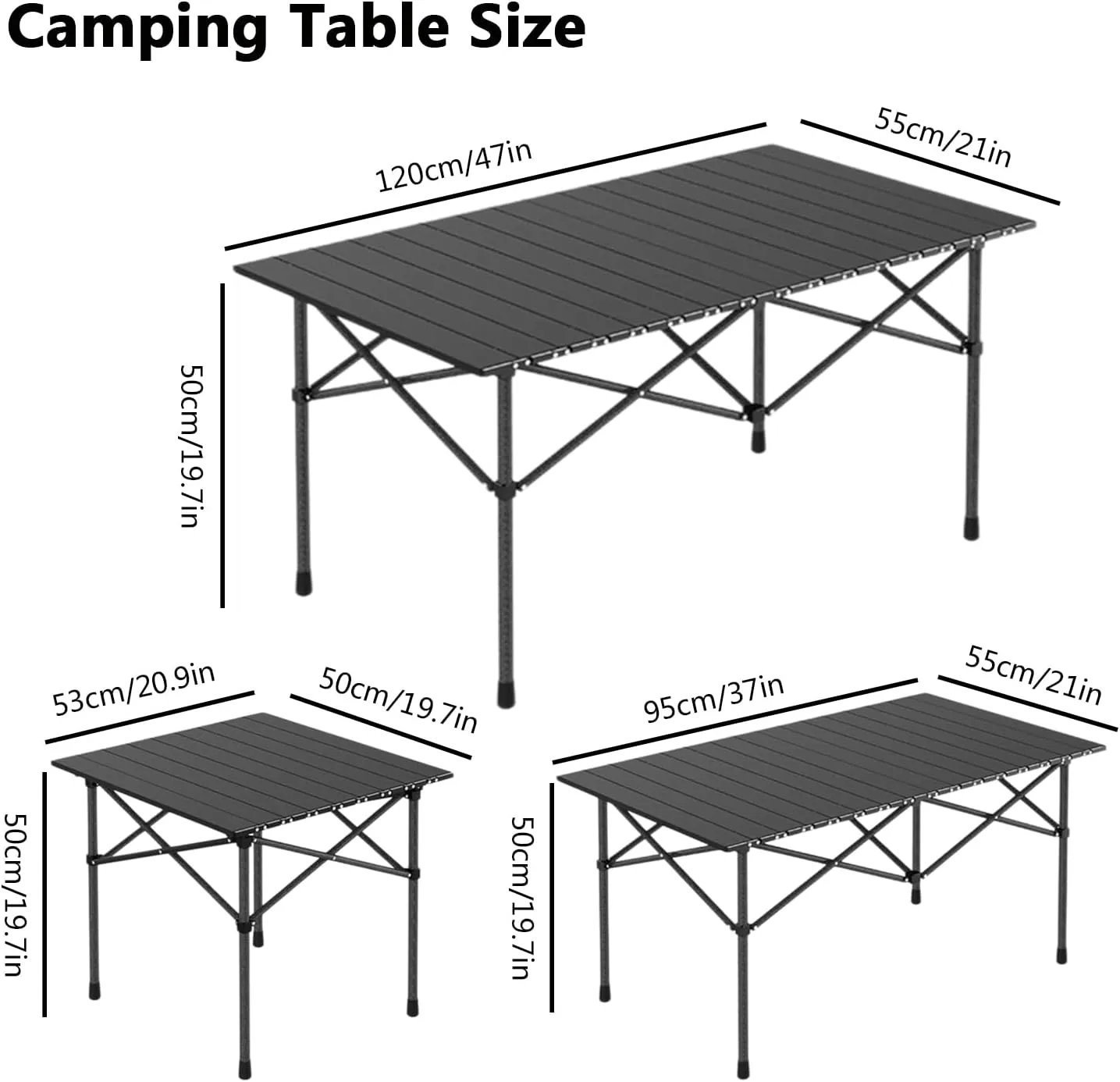 Lightweight Camping Table, Foldable Aluminum Table with Carry Bag, Perfect for Picnic, BBQ, Cooking, and Outdoor Activities Light Yellow 50×53×50cm/19.7×20.9×19.7in
