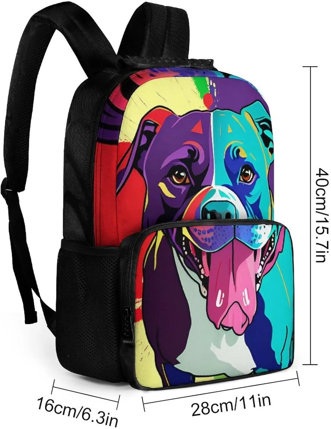 Lightweight Daypack for Camping Business Walking Cycling - Large Capacity Anti-Theft Multipurpose Bookbag, American Pit Bull Terrier Dog Art Gym Outdoor Hiking Backpack