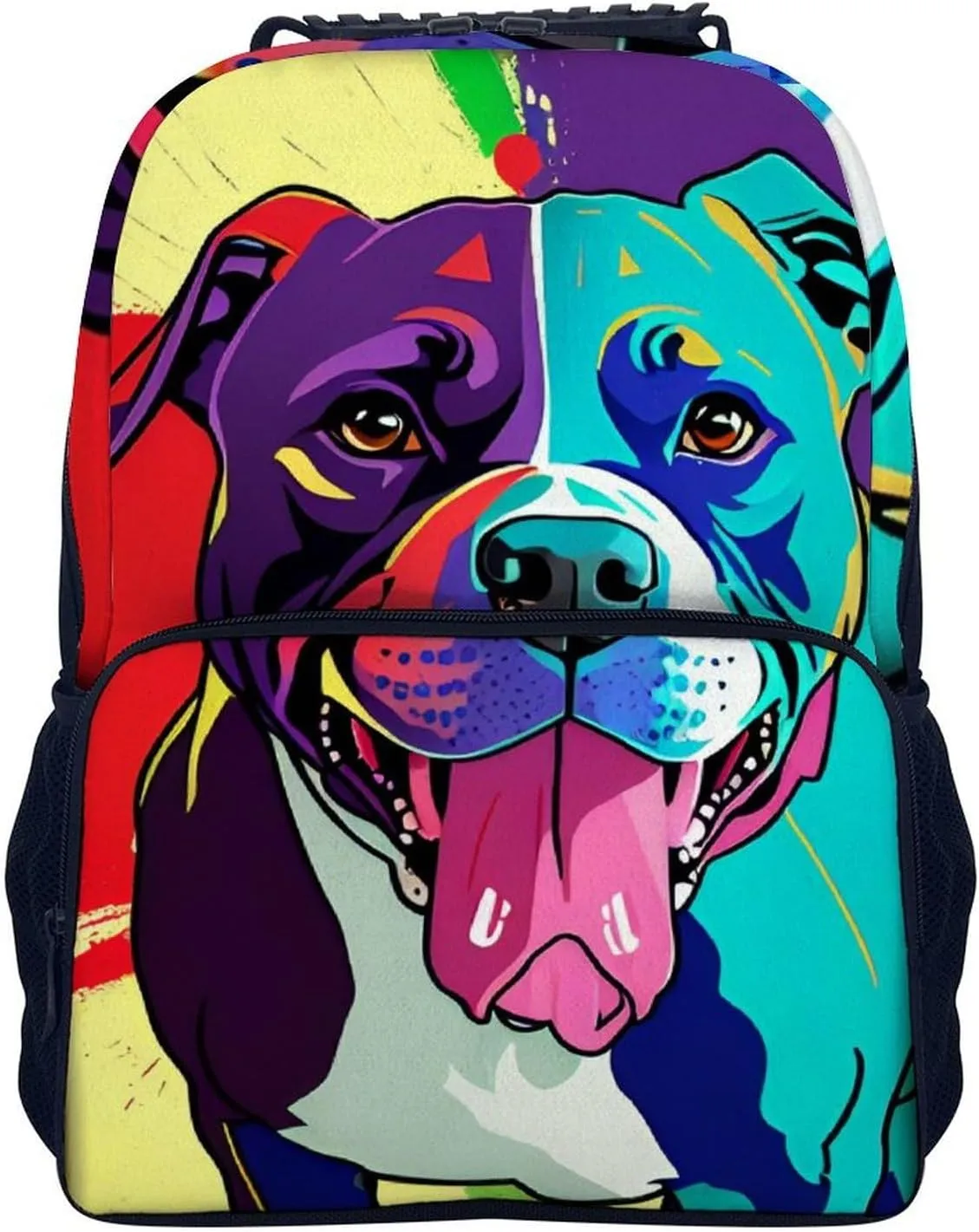 Lightweight Daypack for Camping Business Walking Cycling - Large Capacity Anti-Theft Multipurpose Bookbag, American Pit Bull Terrier Dog Art Gym Outdoor Hiking Backpack