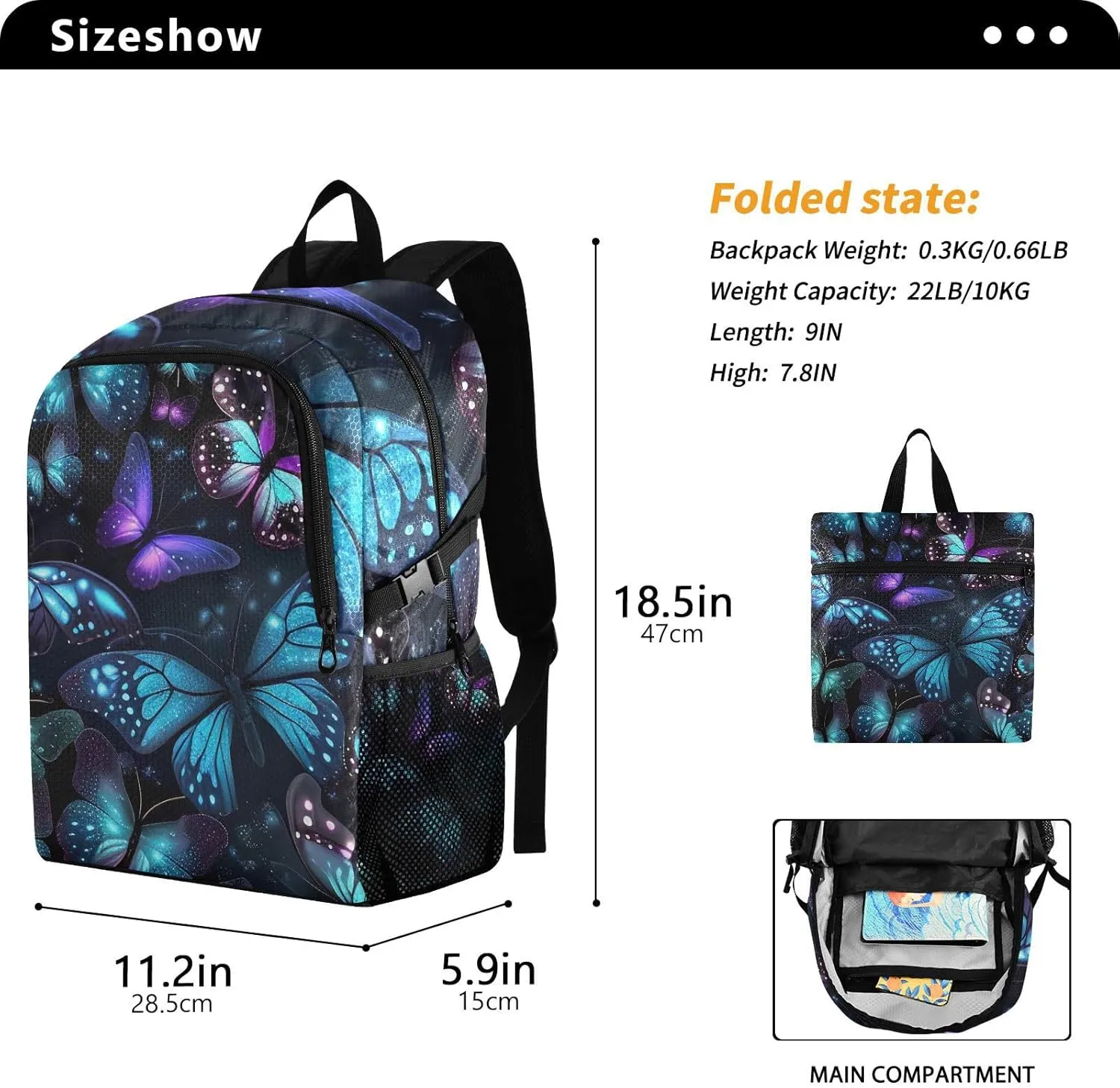 Lightweight Foldable Backpack, Waterproof for Hiking and Camping, Lightweight Backpack