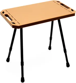 Lightweight Folding Table, Aluminum Alloy Compact Picnic Desk with Adjustable Height for Camping and Outdoor Activities, Foldable and Easy to Carry (Almond Color)