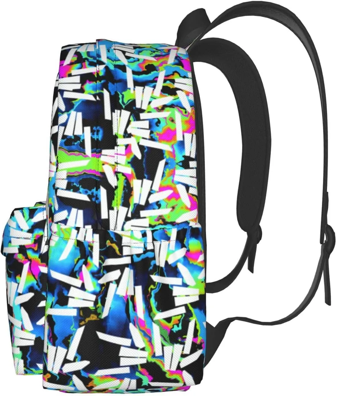 Lightweight Hiking Daypacks Large-Capacity Backpack With Full Print, Adjustable Shoulder Straps, Black5