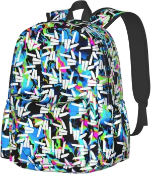 Lightweight Hiking Daypacks Large-Capacity Backpack With Full Print, Adjustable Shoulder Straps, Black5