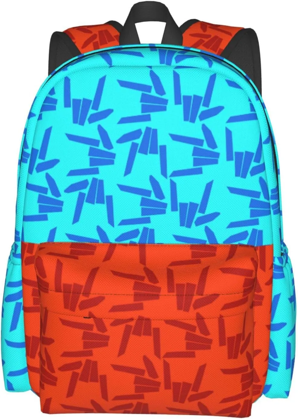 Lightweight Hiking Daypacks Large-Capacity Backpack With Full Print, Adjustable Shoulder Straps, Black6