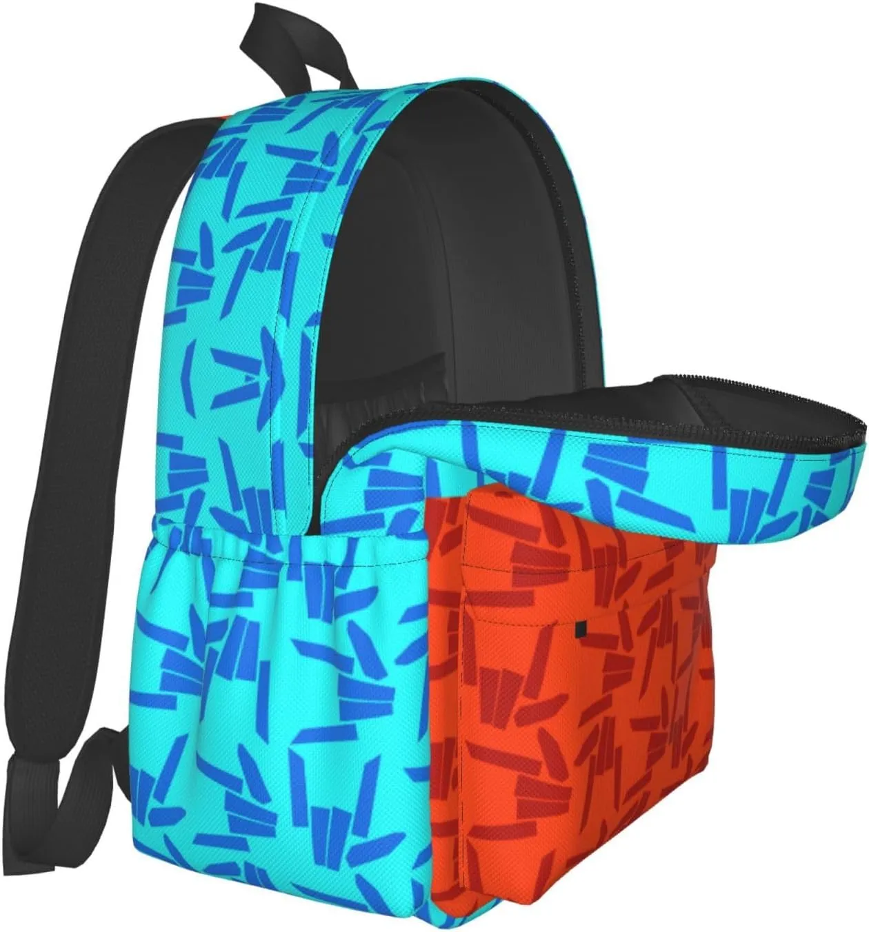 Lightweight Hiking Daypacks Large-Capacity Backpack With Full Print, Adjustable Shoulder Straps, Black6