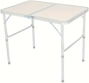 Lightweight Portable Folding Table for Outdoor Adventures, Easy to Carry and Adjust Height, for Camping and Picnics, Beige/Silver Gray