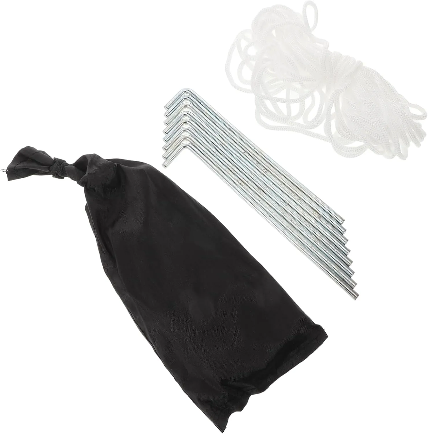 Lightweight Versatile Tent Stake Bag 7pc Metal Tent Stakes Kit for Camping Hiking Ground Anchors