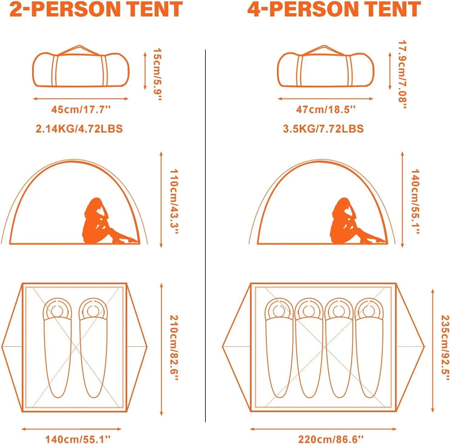 Lightweight Waterproof 2-4 Person for Camping Tent