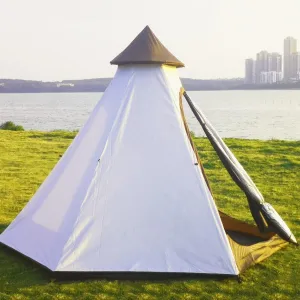 Lightweight Waterproof Double Layers Camping Indian Tipi Tent Outdoor Yurt Teepee Tent for 3-4 Persons