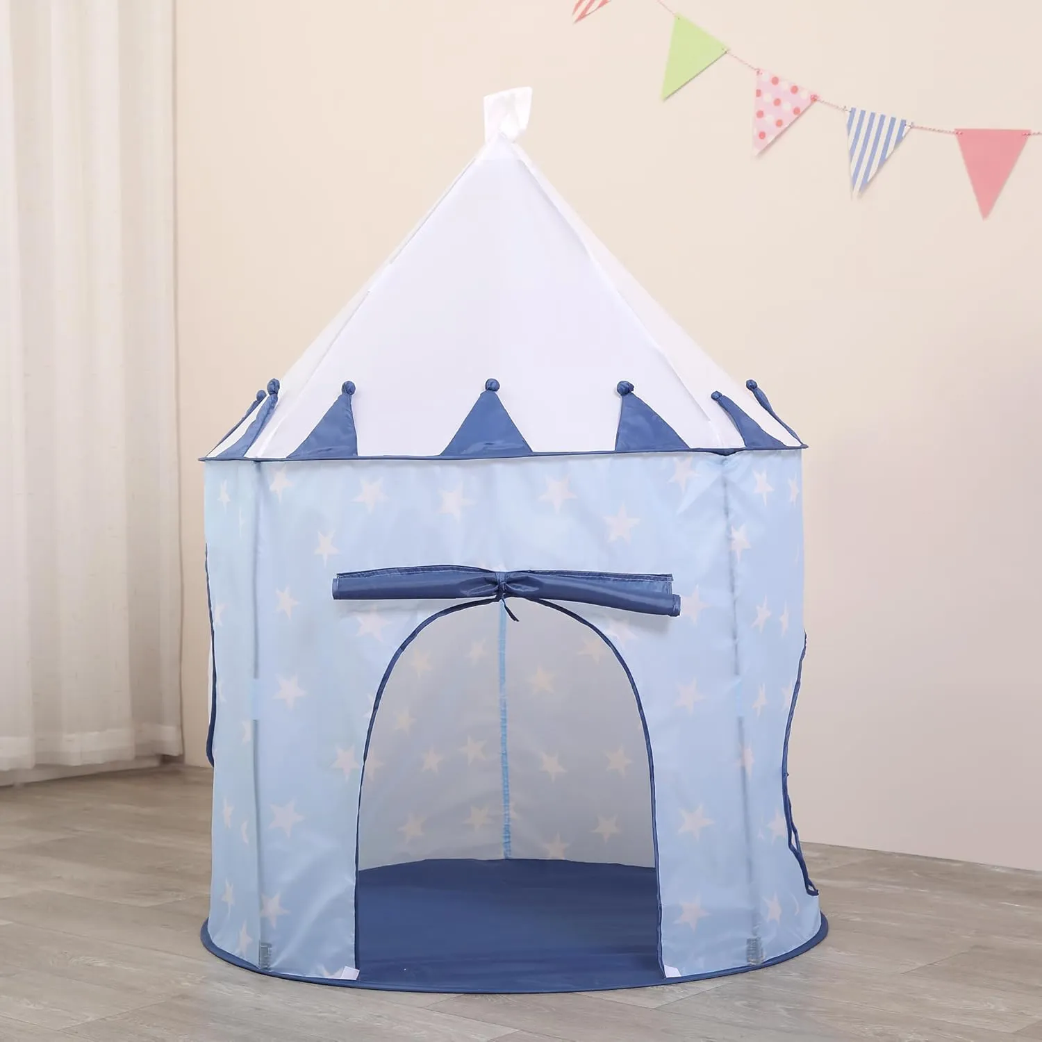 LimitlessFunN 4pc Kids Pop Up Play Tent, Crawl Tunnel, Ball Pit | Includes Star Lights & Carrying Case |, Children Indoor Castle Playhouse for Boys & Girls, Toddlers, 47" D x 126" W x 53" H