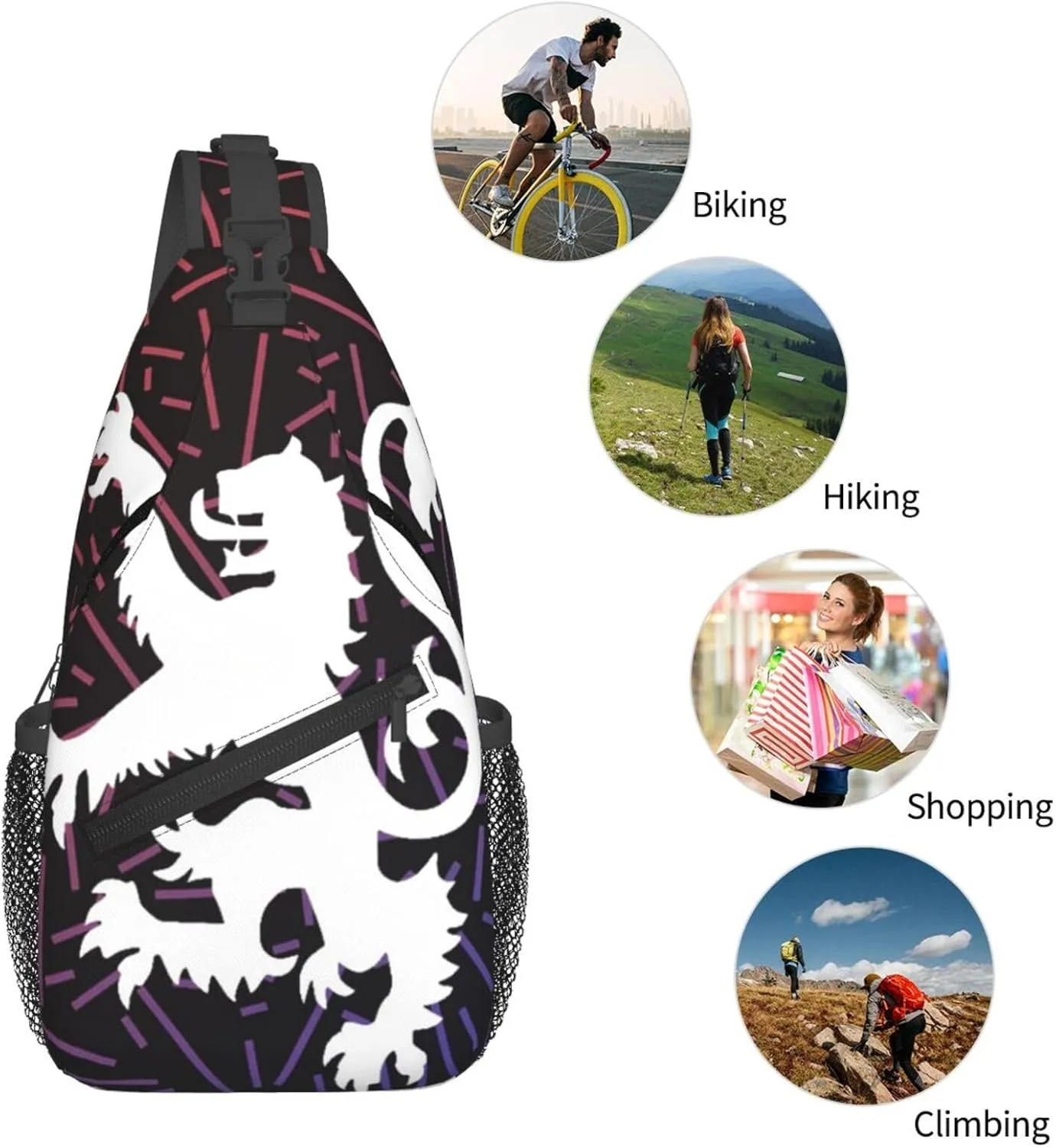 Lion Rampant Scotland Small Crossbody Backpack Sling Bag For Men Women Mini One Shoulder Chest Bags Gym Sport Travel Hiking Daypack