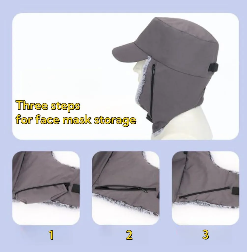 LLmoway Trapper Hat Warm Faux Fur Winter Cap with Ear Flaps Windproof Waterproof Snow Ski Hats for Men Women Cold Weather