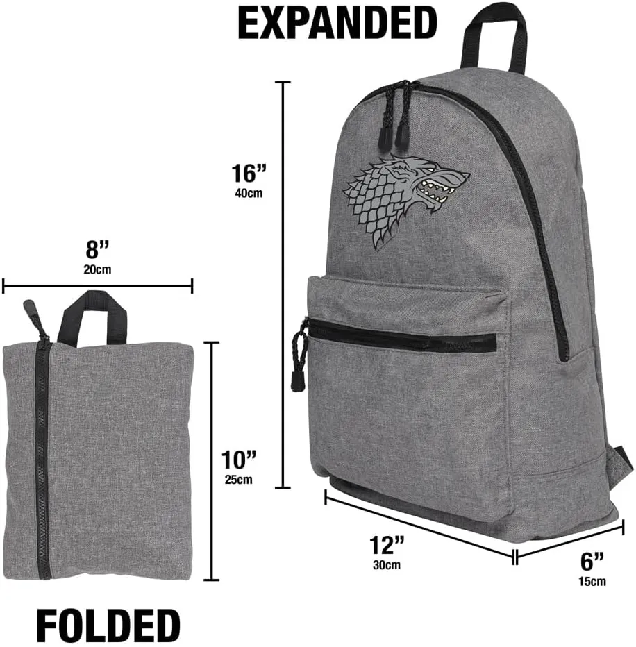 LOGOVISION Game of Thrones Stark Sigil Lightweight Backpack for Work School Daily Use Packable for Travel