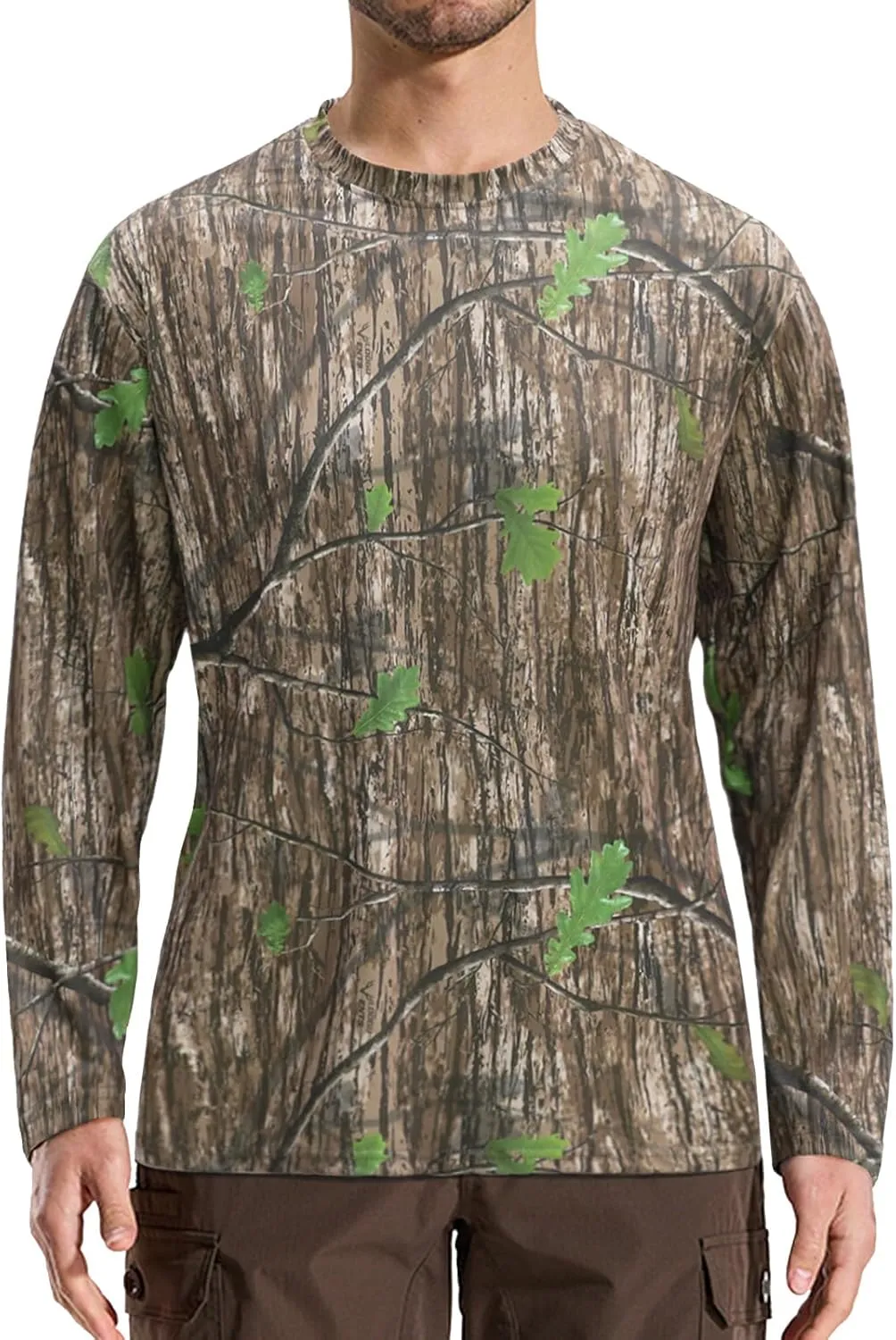 LOOGU Men’s Hunting Camo Shirt Lightweight, Camouflage Shirts for Men Long Sleeve Shirt for Fishing Hiking Camping
