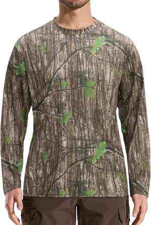 LOOGU Men’s Hunting Camo Shirt Lightweight, Camouflage Shirts for Men Long Sleeve Shirt for Fishing Hiking Camping