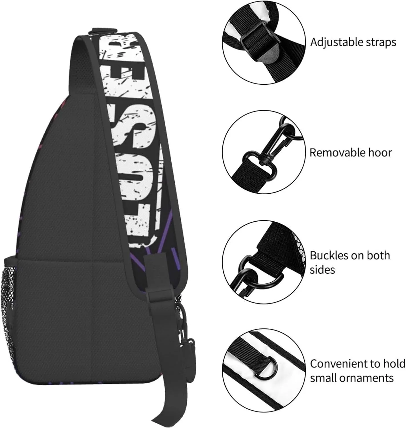 Loser Crossbody Backpack Chest Shoulder Bag Lightweight One Strap Travel Hiking Daypack