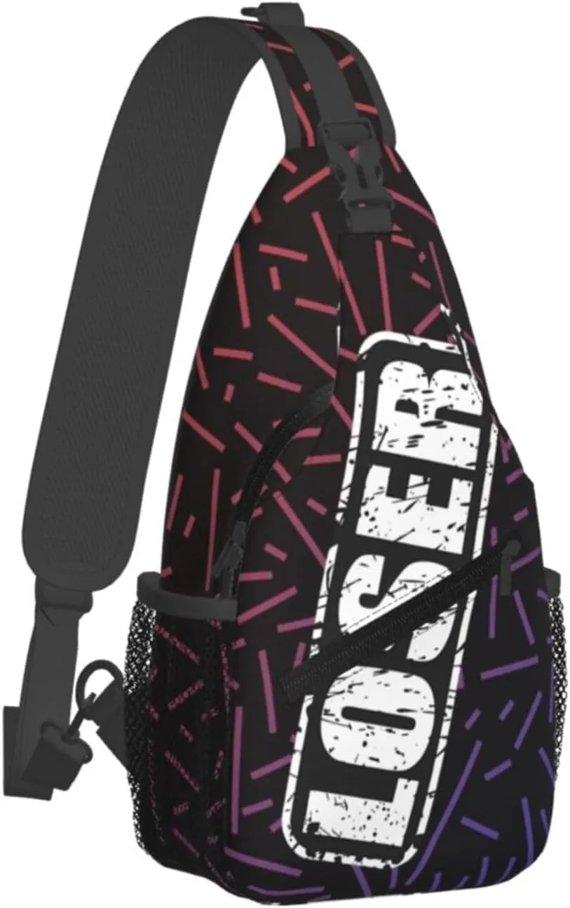 Loser Crossbody Backpack Chest Shoulder Bag Lightweight One Strap Travel Hiking Daypack