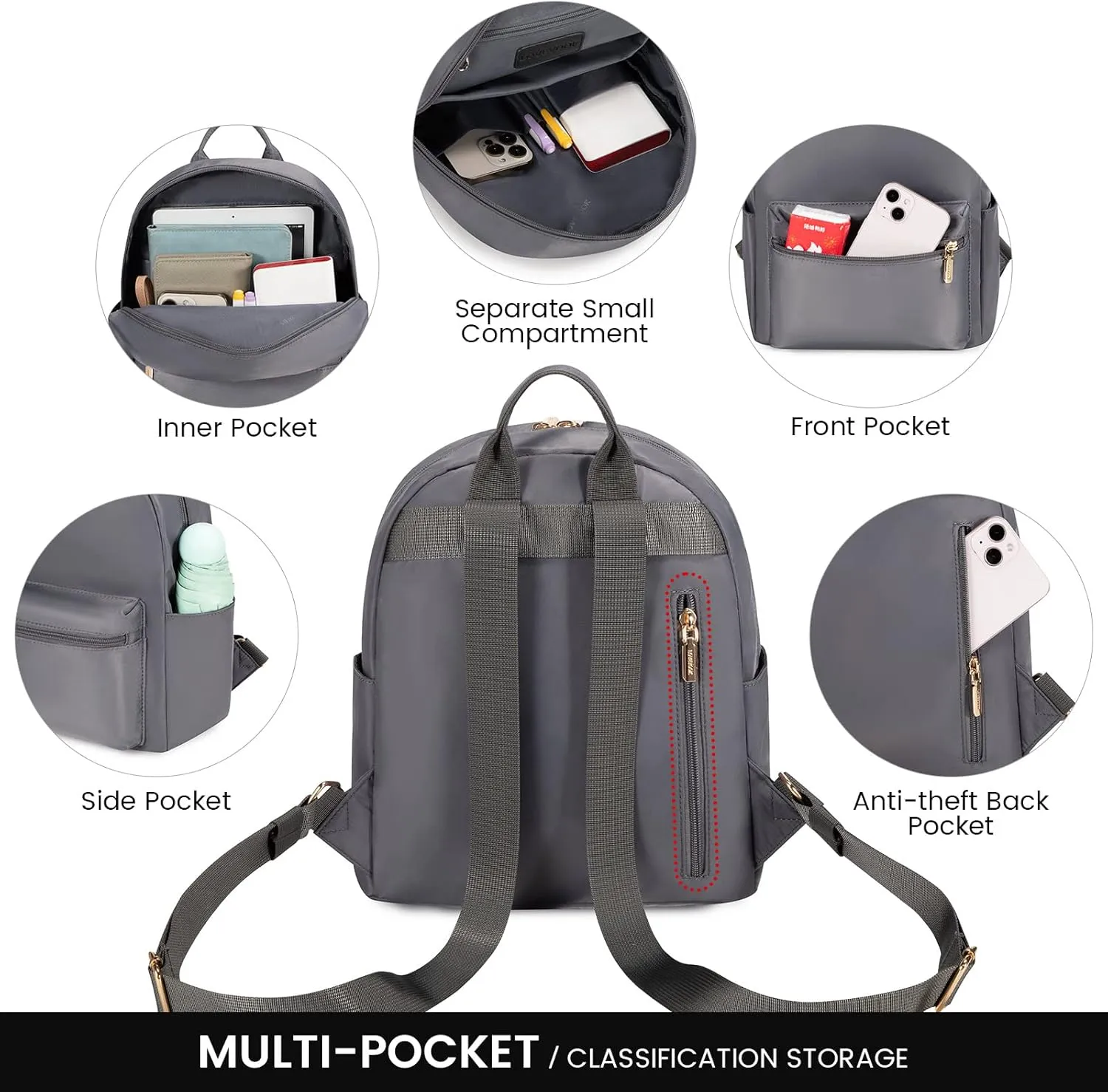 LOVEVOOK Mini Backpack for Women Light Weight Small Waterproof Backpack Purses Daily Backpack…