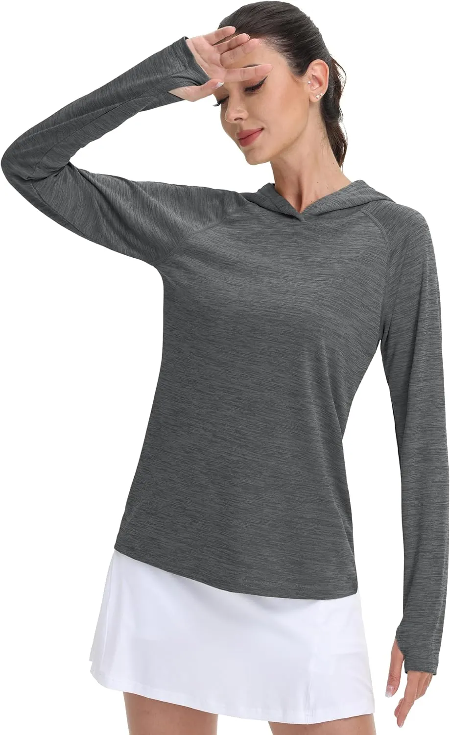 MAGCOMSEN Women's Sun Protection Hoodie Shirts UPF 50  Long Sleeve Top Quick Dry Lightweight for Hiking Athletic